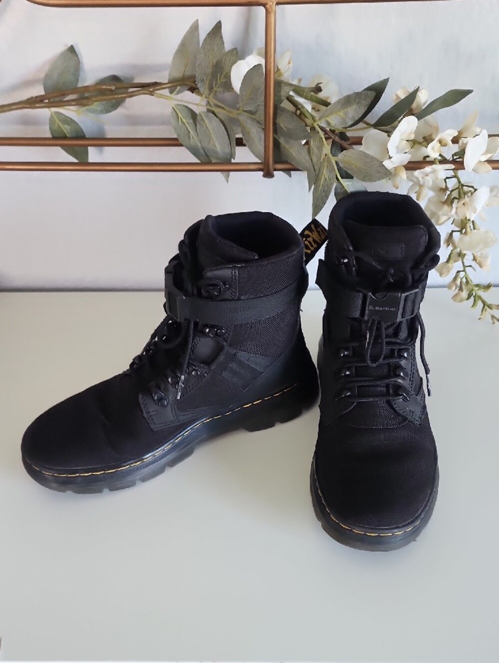 Dr. Martens Black Tactical Lace-Up Boots with Ankle Strap - Picture 9 of 13